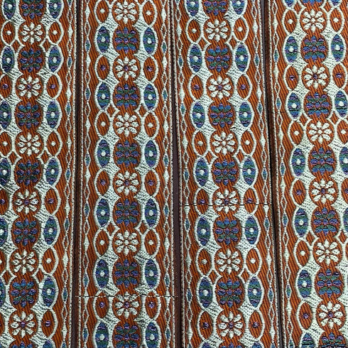 Per Metre, Metallic Trimming, 45mm Wide (Orange & Light Gold)