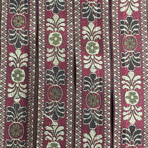 Per Metre, Metallic Trimming, 30mm Wide (Maroon)