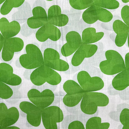 1.8 Metre Super Soft Pashmina Fabric - 37"- (Green & White Roses)