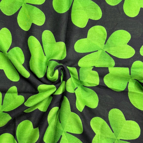 1.8 Metre Super Soft Pashmina Fabric - 37"- (Green & Black Roses)