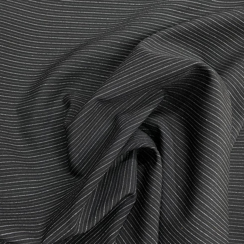 3 Metre Premium Stripe Suiting 55" (Black & Silver)
