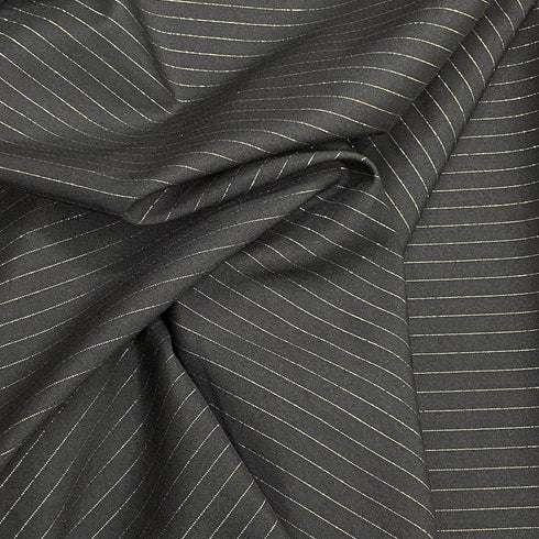 3 Metre Premium Stripe Suiting 55" (Black & Gold)