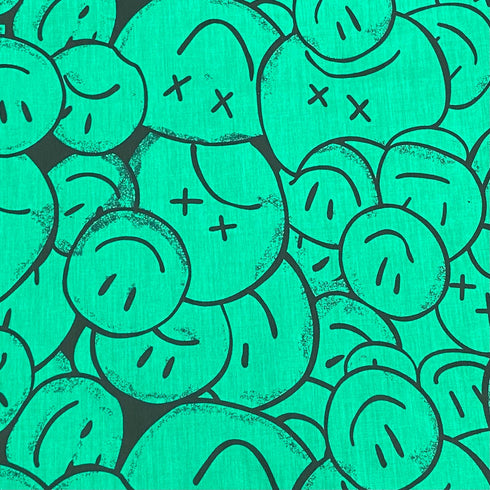 Per Metre Luxury Dressmaking 100% Digital Printed Cotton Lawn- 55" (Smile)