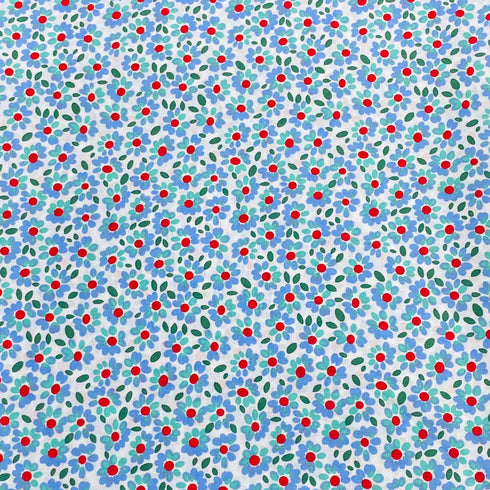 Per Metre Luxury Dressmaking 100% Digital Printed Cotton Lawn- 55" (Blueberry)