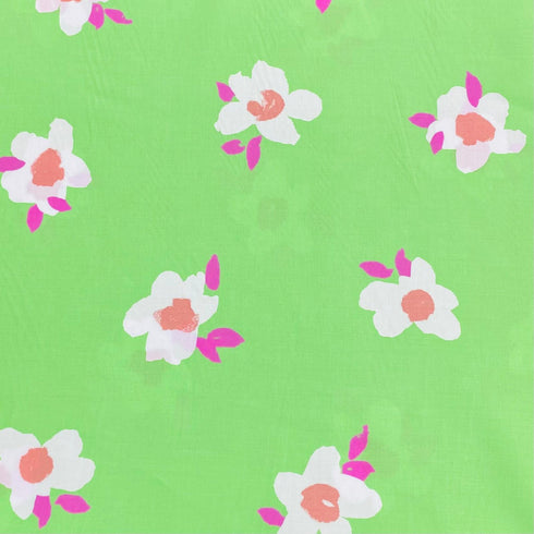 Per Metre Luxury Dressmaking 100% Digital Printed Cotton Lawn- 55" (Green)