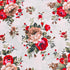3 Metres Luxury Poly Cotton Blend Sheeting 90"  (Red Floral)