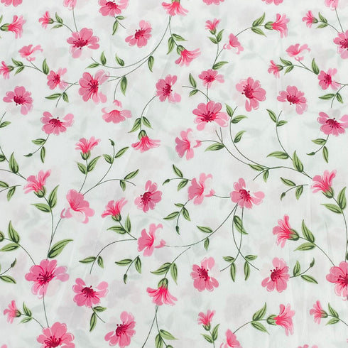 3 Metres Luxury Poly Cotton Blend Sheeting 90"  (Small Pink Floral)