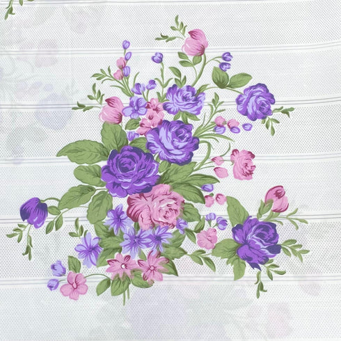 Luxury Poly Cotton Blend Sheeting 90"  (Purple Floral)