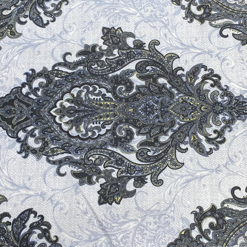 Luxury Poly Cotton Blend Sheeting 90"  (Black & Grey)