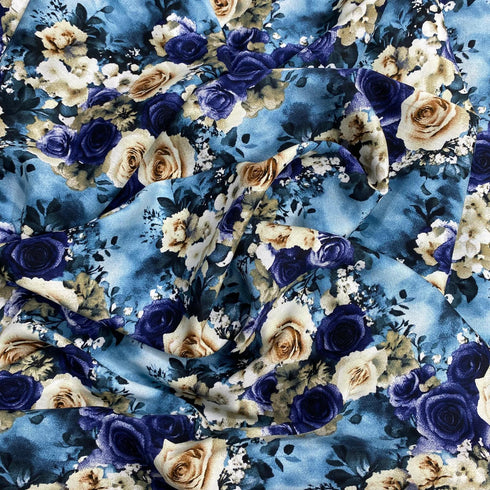 3 Metres, Printed Summer Dressmaking Viscose Fabric - 55" Wide (Marguerite)