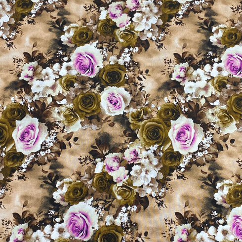 3 Metres, Printed Summer Dressmaking Viscose Fabric - 55" Wide (Amaryllis)