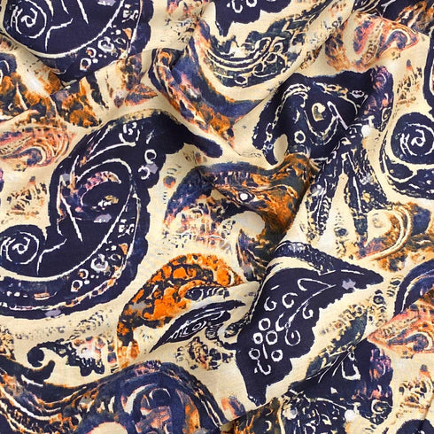 3 Metres, Printed Summer Dressmaking Viscose Fabric - 55" Wide (Rose)