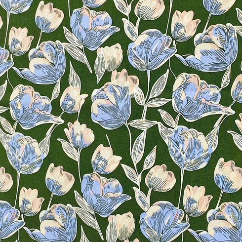 3 Metres, Printed Summer Dressmaking Viscose Fabric - 55" Wide (Carnation)