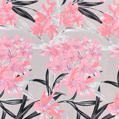 3 Metres, Printed Summer Dressmaking Viscose Fabric - 55" Wide (Lily)