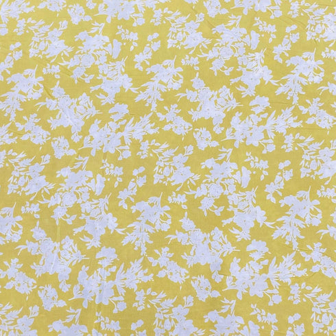 3 Metres, Printed Summer Dressmaking Viscose Fabric - 55" Wide (Yellow)