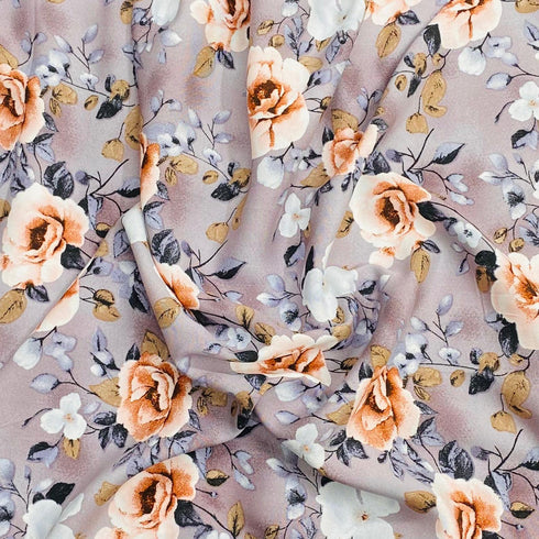 3 Metres, Printed Summer Dressmaking Viscose Fabric - 55" Wide (Floral)