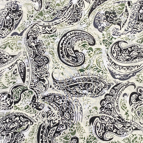 3 Metres, Printed Summer Dressmaking Viscose Fabric - 55" Wide (Paisley)