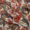 3 Metres, Printed Summer Dressmaking Viscose Fabric - 55" Wide (Red & Beige)
