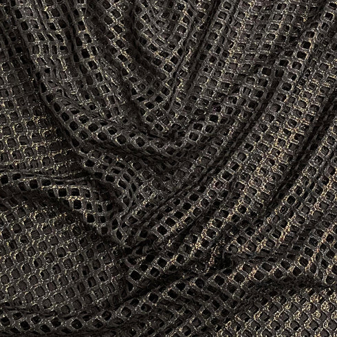 3 Metres Metallic Cutwork Jersey 60' wide (Gold)