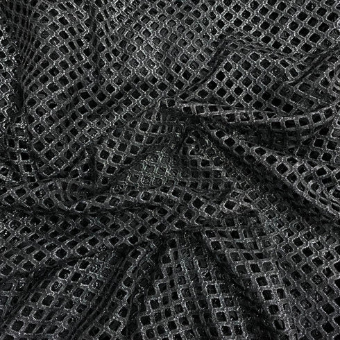 3 Metres Metallic Cutwork Jersey 60' wide (Black)
