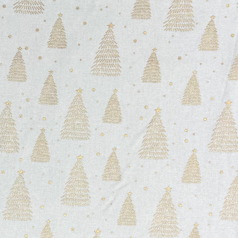 2 Piece Bundle Digitally Printed Gold Foil Christmas 100% Cotton- 45" Wide (Tree Bundle)