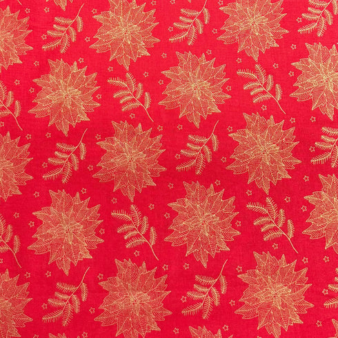 2 Piece Bundle Digitally Printed Gold Foil Christmas 100% Cotton- 45" Wide (Bloom Bundle)