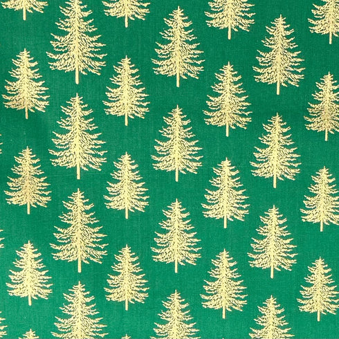 3 Piece Bundle Digitally Printed Gold Foil Christmas 100% Cotton- 45" Wide (Christmas Tree Bundle)