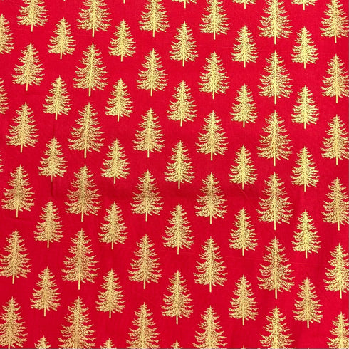 3 Piece Bundle Digitally Printed Gold Foil Christmas 100% Cotton- 45" Wide (Christmas Tree Bundle)