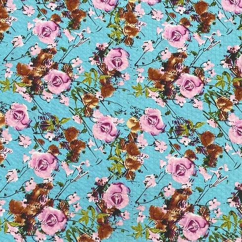 3 Metres Luxury Soft Printed Crepe - 55" Wide (Sky)