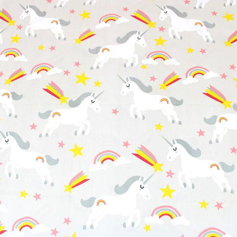 3 Metre Premium Eco-Cotton 45" Wide - Grey Unicorn