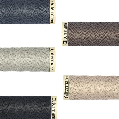 Gütermann Sew All Thread- Grey Bundle- Pack Of 5