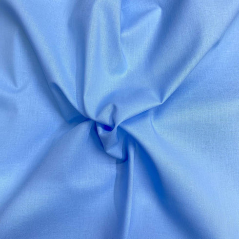 Per Metre Luxury 100% Pure Cotton Fabric – 63" Wide- (Sky)