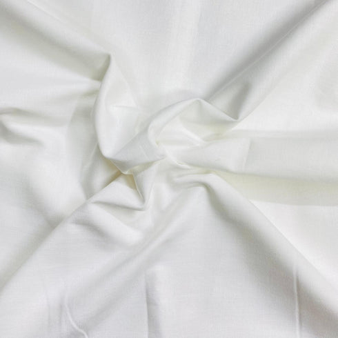 Per Metre Luxury 100% Pure Cotton Fabric – 63" Wide- (White)