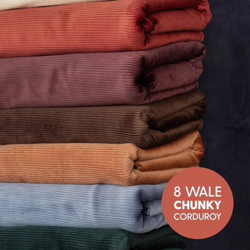 Premium 100% Cotton Corduroy - 8 Wale - 60" Wide - Variations Available