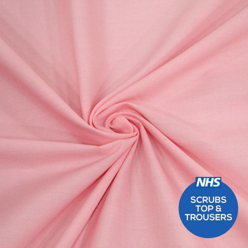 Premium Plain Polycotton Fabric, 60° Washable, 45"- 20 Colours Available