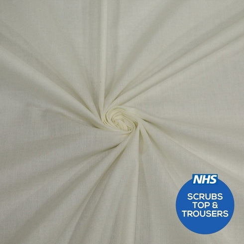 Premium Plain Polycotton Fabric, 60° Washable, 45"- 20 Colours Available
