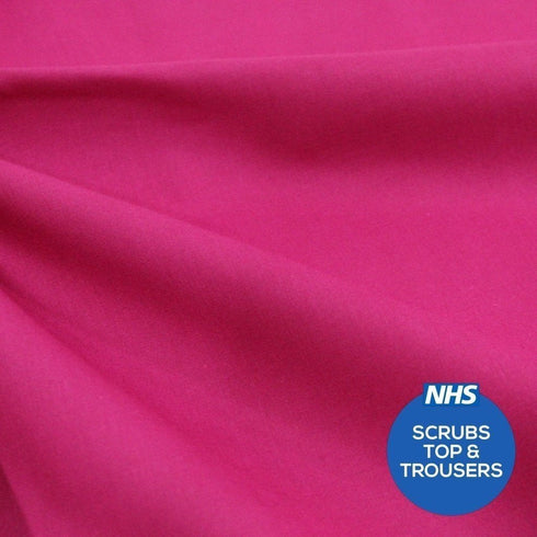 Premium Plain Polycotton Fabric, 60° Washable, 45"- 20 Colours Available