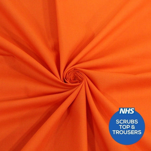 Premium Plain Polycotton Fabric, 60° Washable, 45"- 20 Colours Available