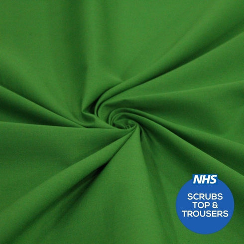 Premium Plain Polycotton Fabric, 60° Washable, 45"- 20 Colours Available