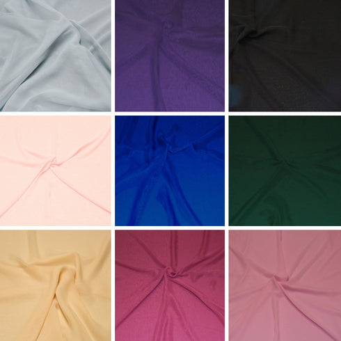 Premium Quality Plain Georgette 59" Wide - Variations Available