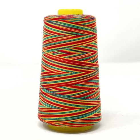 Rainbow Overlocker Threads Polyester Hand / Overlocker- 2950 Yards (Red/Gold/Green)