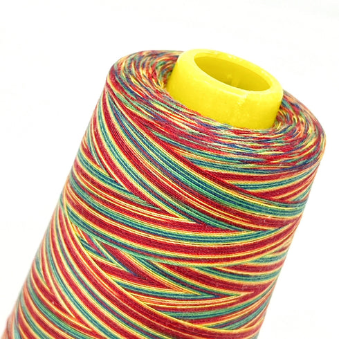 Rainbow Overlocker Threads Polyester Hand / Overlocker- 2950 Yards (Red/Gold/Green)