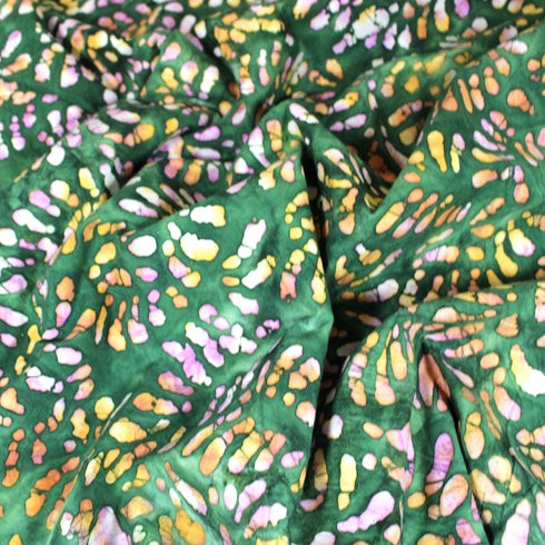 Premium Quality 100% Cotton Batik - Paint Slash - 45" Wide Bottle Green