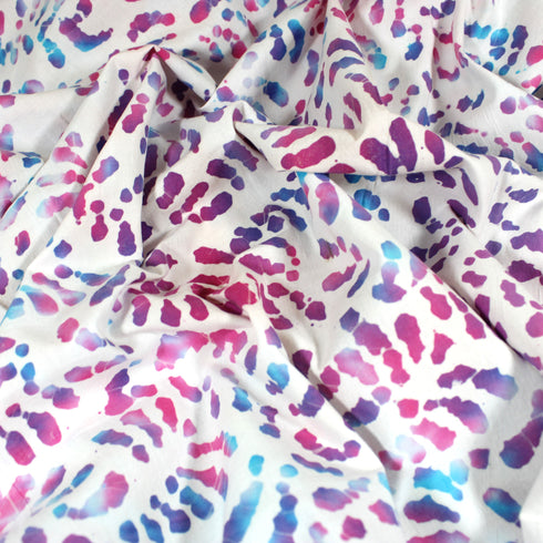 Premium Quality 100% Cotton Batik - Paint Slash - 45" Wide White & Pink