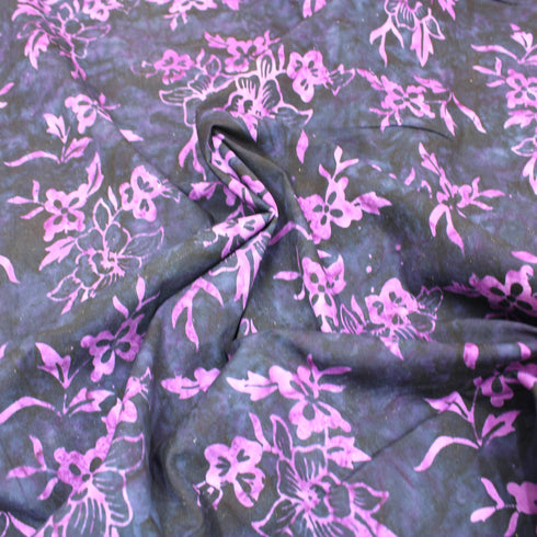 Premium Quality 100% Cotton Bali Batik - Buttercup - 45" Wide Midnight Navy