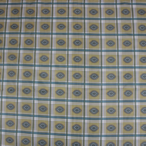 3 Metres Soft Satin Chequered Lining - 45" Wide - Green