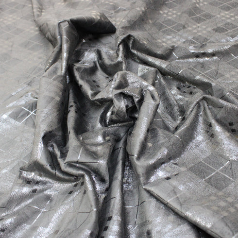 3 Metres Paste Printed Suede fabric - 55" Wide - Black