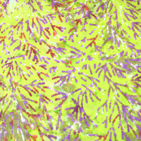 Premium Quality 100% Cotton Batik - Paint Stems - 45" Wide Lime