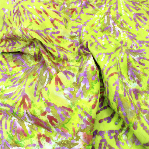 Premium Quality 100% Cotton Batik - Paint Stems - 45" Wide Lime