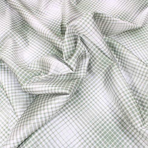 3 Metres Quality Light Weight Soft Satin Effect Chequered Jersey - 55" Wide - Green